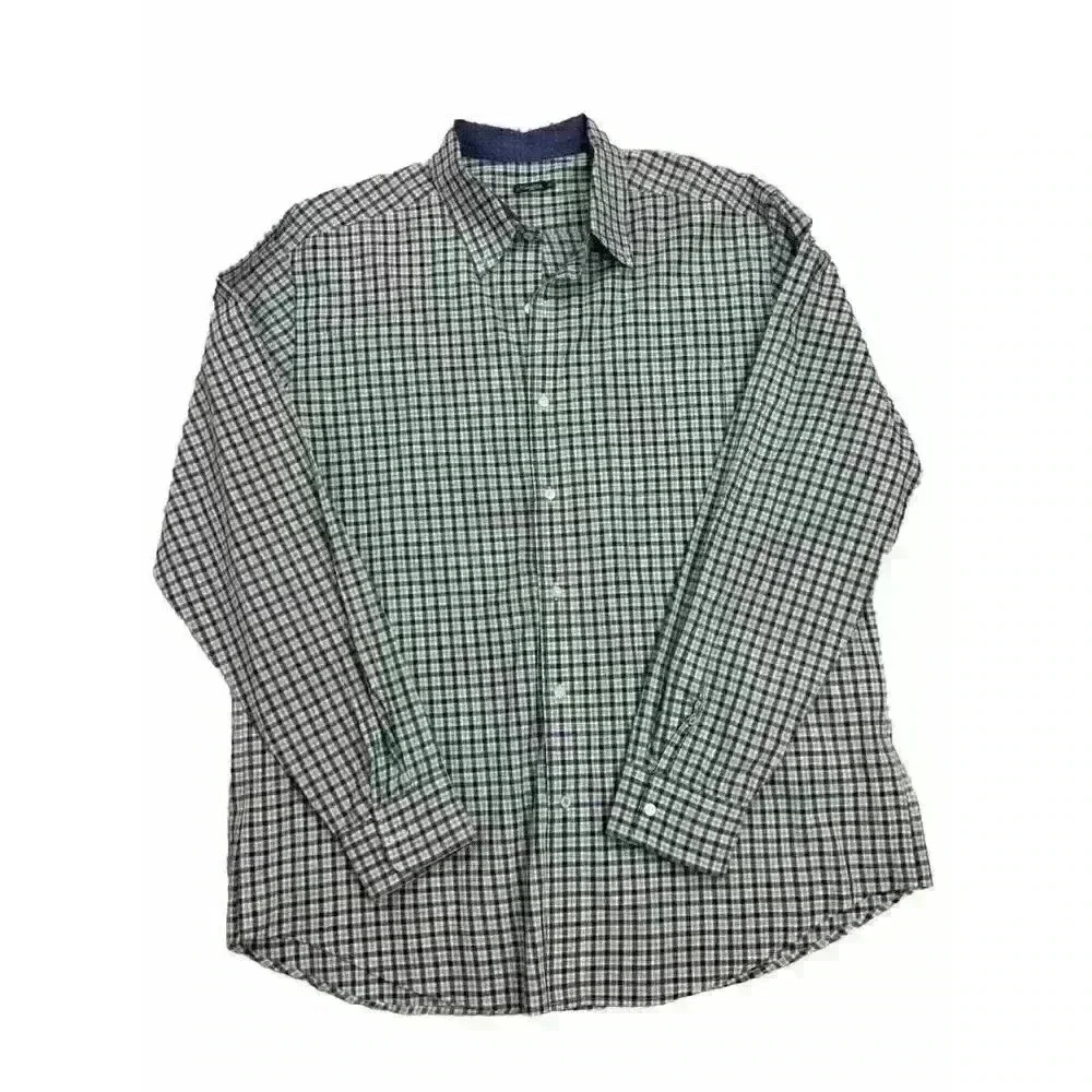 J‎ Mclaughlin XL Long Sleeve Button Up Shirt Flip Cuff Tartan Plaid 100% Cotton - Picture 2 of 12